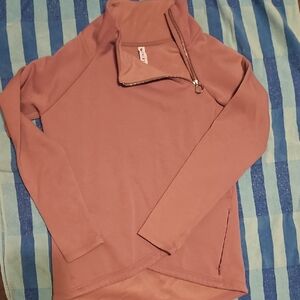 Mauve Quarter-Zip Pullover